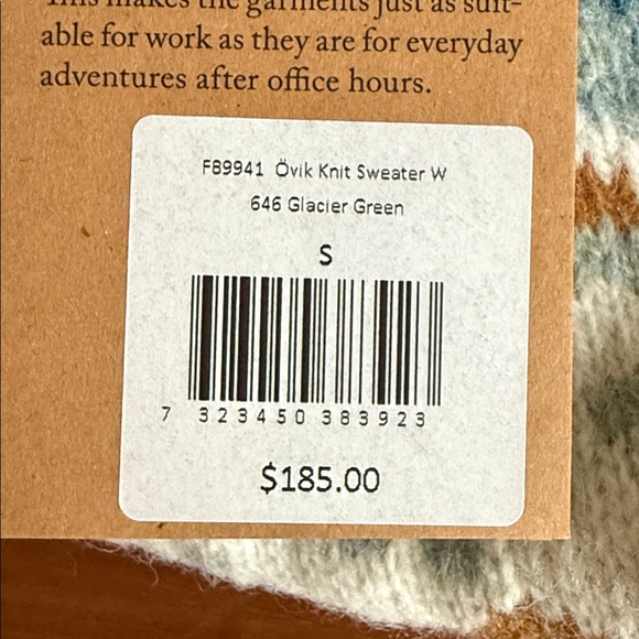 NWT Fjallraven Ovik Knit Glacier Green Sweater - Women's Small - Picture 9 of 10